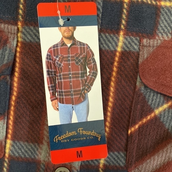 NWT Freedom Foundry Plaid Fleece Lined Shacket Jacket shirt Men’s Unisex Size M - Picture 5 of 12